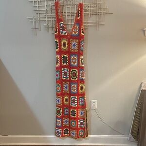 Colorful Crochet Maxi Dress